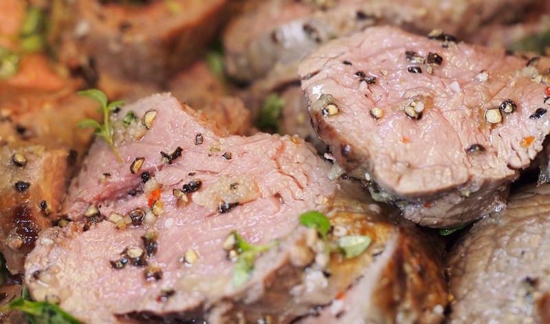 Roasting beef in the oven