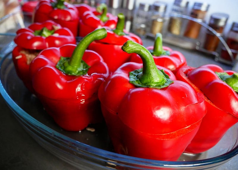 Spinach and Feta Stuffed Peppers